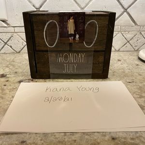 Rae Dunn wooden block calendar